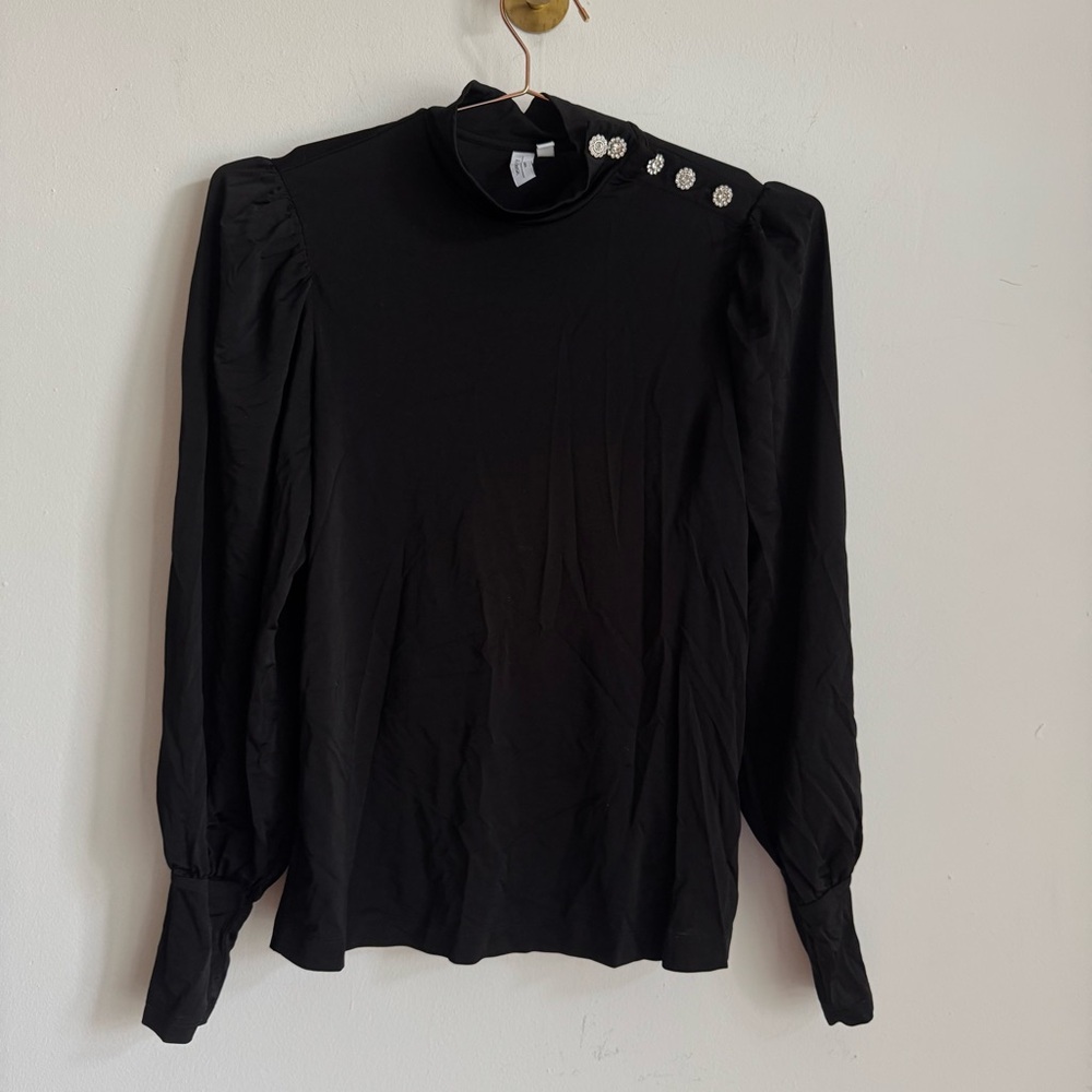 & Other Stories Diamanté Mock Neck Top - Picture 4 of 9